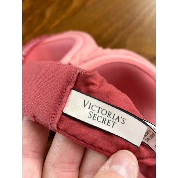 Victoria's Secret Body By Victoria Red/Pink Lace Lightly Padded Bra Size 36D - Picture 6 of 7